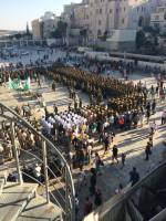 View of western wall and Temple Mount from Police Base company C. Photograph: Lilly Wei.